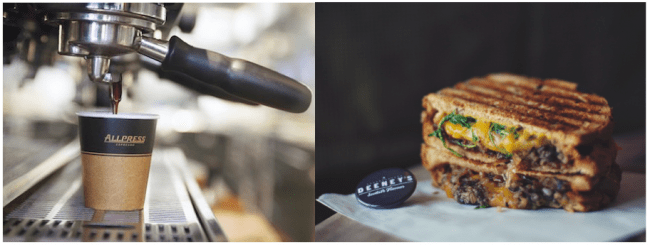 左：Allpress Espresso　右：DEENE’YSのシグネチャートースティ”MACBETH”